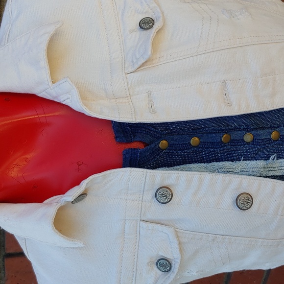 American Rag Denim Vest in Off White Cream Women's Small - Picture 5 of 12